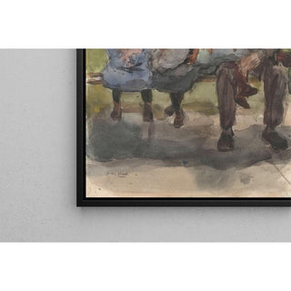 A Man with Three Girls on a Bench in the Oosterpark in Amsterdam - Isaac Israëls | Reproduction Tableau Décoration murale affiche copie