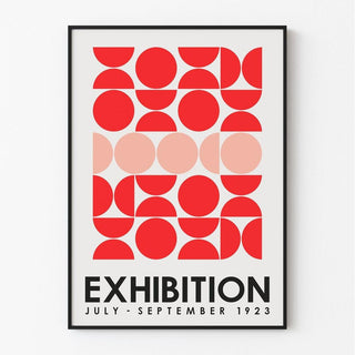 Affiche Bauhaus - Motif Abstrait Rouge et Rose