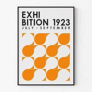 Affiche Bauhaus - Motif Géométrique Orange et Blanc