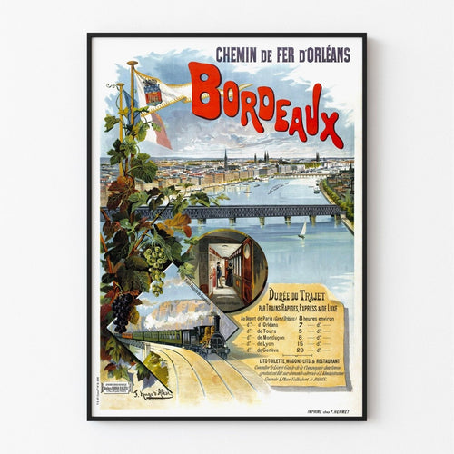 Affiche Bordeaux par les Chemins de Fer d'Orléans | Vintage