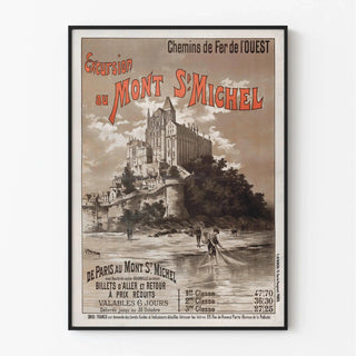 Affiche Mont-Saint-Michel vintage – Excursion ferroviaire depuis Paris