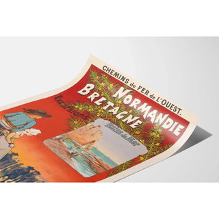 Affiche Normandie Bretagne – Bains de mer et excursions vers 1900