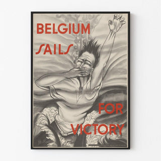Affiche Seconde Guerre Mondiale - Belgium Sails for Victory