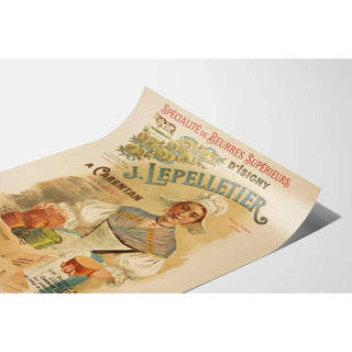Affiche publicitaire vintage – Beurre d’Isigny J. Lepelletier