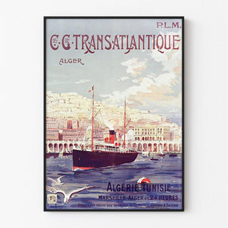 Affiche vintage - Compagnie Générale Transatlantique, Marseille-Alger