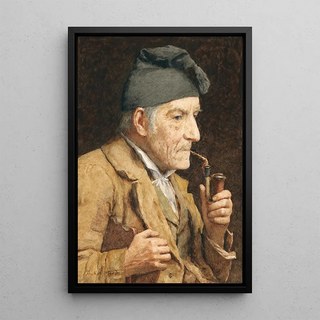 Albert Anker - Old Man Smoking His Pipe.webp