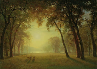 Albert Bierstadt - Deer in a clearing yosemite.webp