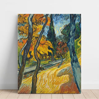 Arbres dans le Jardin de l'asile - Vincent van Gogh | Reproduction Tableau Décoration murale affiche copie