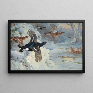 Archibald Thorburn - Through The Snowy CovertsBlackgame.webp