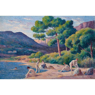 Baigneurs à Saint-Tropez - Maximilien Luce | Reproduction Tableau Décoration murale affiche copie