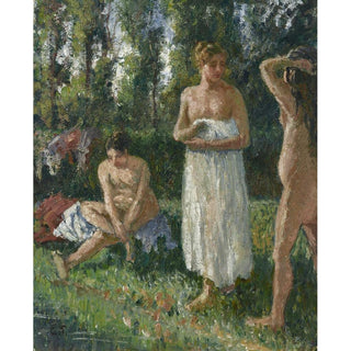 Baigneuses - Camille Pissarro | Reproduction Tableau Décoration murale affiche copie