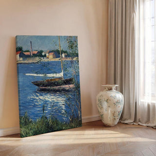 Bateau au mouillage sur la Seine à Argenteuil - Gustave Caillebotte | Reproduction Tableau Décoration murale affiche copie