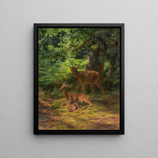 Biches et cerf au repos - Rosa Bonheur | Reproduction Tableau Décoration murale affiche copie