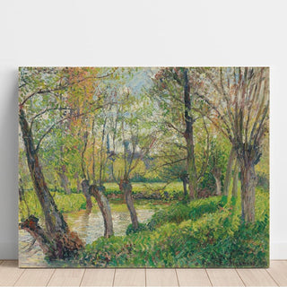 Bords de l'Epte à Éragny, Soleil Couchant - Camille Pissarro | Reproduction Tableau Décoration murale affiche copie