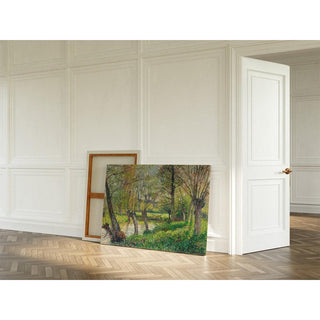 Bords de l'Epte à Éragny, Soleil Couchant - Camille Pissarro | Reproduction Tableau Décoration murale affiche copie