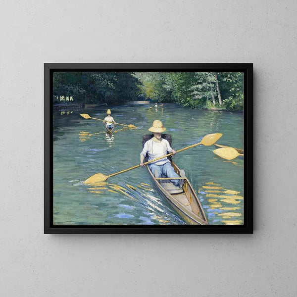 Reproduktion des Gemäldes Kanufahrt auf dem Fluss Yerres - Gustave Caillebotte