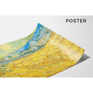 Champ de blé derrière l'hôpital Saint-Paul avec une faucheuse - Vincent van Gogh | Reproduction Tableau Décoration murale affiche copie