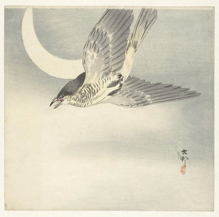 Coucou sous la lune croissante - Ohara Koson