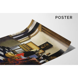 Damoiselle au virginal avec un gentleman La leçon de musique - Johannes Vermeer | Reproduction Tableau Décoration murale affiche copie