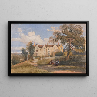 David Cox Jnr - Group Seated in Grounds of a Large House.webp