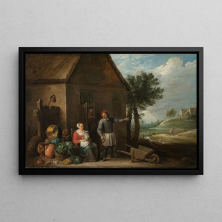 David Teniers The Younger - Husbandman at a Cottage Door with a Seated Woman and Child.webp