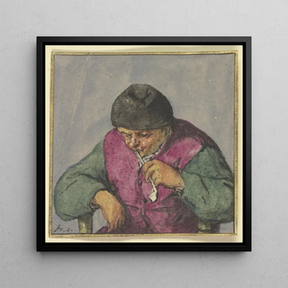 Demi-figure d'un paysan assis avec une pipe - Adriaen van Ostade