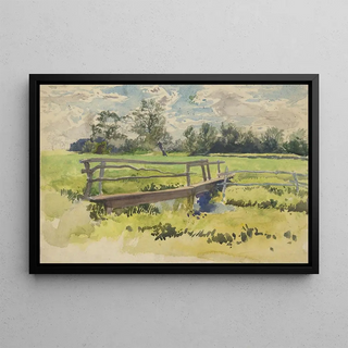 Edwin Austin Abbey - Landscape marsh and bridge.webp