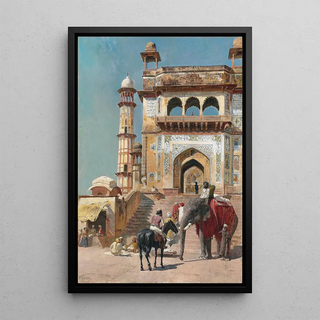 Edwin Lord Weeks - Before the great Jami Masjid mosque Mathura India.webp