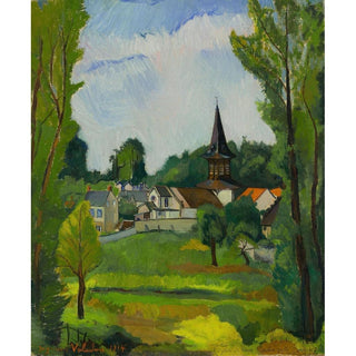 Église de Vieux Moulin près de Compiègne Oise - Suzanne Valadon | Reproduction Tableau Décoration murale affiche copie