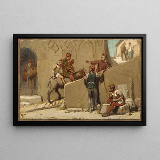 Elihu Vedder - The Fable of the Miller His Son and the Donkey No 5.webp