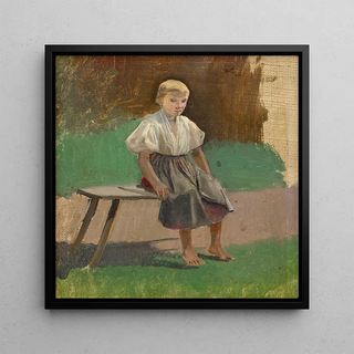 Étude d'une paysanne assise - Ladislav Mednynszky