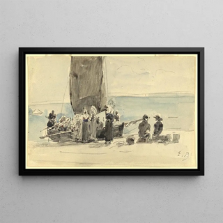 Eugne Boudin - Loading the Boats.webp