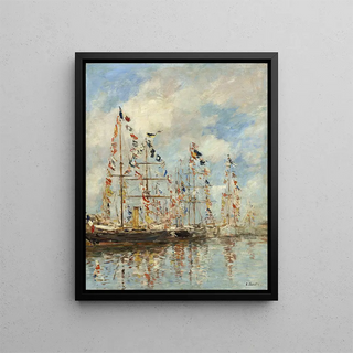 Eugne Boudin - Yacht Basin at TrouvilleDeauville.webp