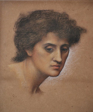 Evelyn De Morgan - Study of female head for The Cadence of Autumn.webp