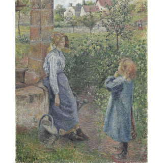 Femme et enfant au puits - Camille Pissarro | Reproduction Tableau Décoration murale affiche copie