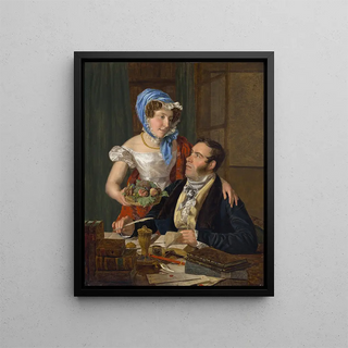 Ferdinand Georg Waldmller - The Cartographer Professor Josef Jttner and His Wife.webp