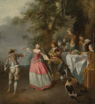 Fête champêtre avec un couple dansant - Nicolas Lancret