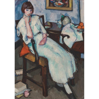 Fille en blanc - Samuel John Peploe | Reproduction Tableau Décoration murale affiche copie