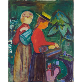 Filles arrosant des fleurs The Linde Frieze - Edvard Munch | Reproduction Tableau Décoration murale affiche copie
