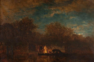 Flix Ziem - Venise la sortie du Jardin franais au crpuscule.webp