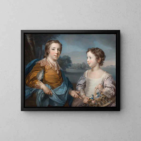 Portrait von Joseph (1741-1786) und seinem Bruder John Gulston (1750-1764) - Francis Cotes — gerahmtes Bild an der Wand