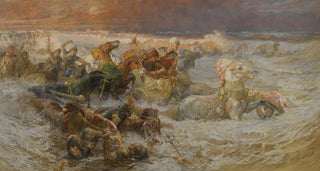 Frederick Arthur Bridgman - Pharaoh And His Army Engulfed By The Red Sea.webp