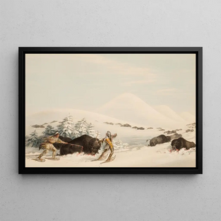 George Catlin - Buffalo Hunt On Snow Shoes.webp