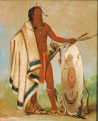 George Catlin - KotzATAh Smoked Shield a Distinguished Warrior.webp