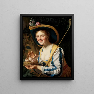 Gerard van Honthorst - Shepherdess With Pigeons.webp