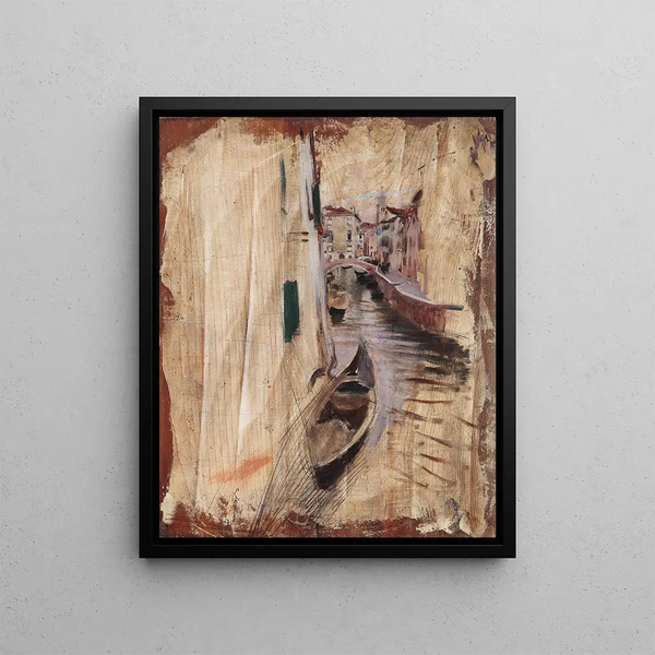 Blick auf einen venezianischen Kanal - Giovanni Boldini — gerahmtes Bild an der Wand