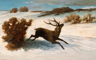 Gustave Courbet - Deer Running in the Snow.webp