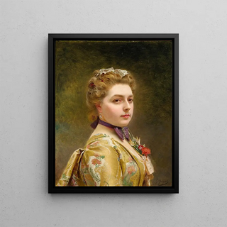 Gustave Jean Jacquet - A Lady In A Golden Gown.webp