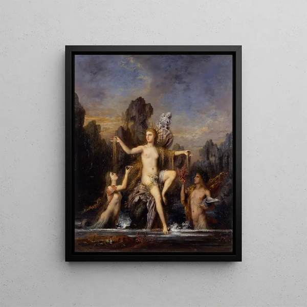 Venus, die aus dem Meer auftaucht - Gustave Moreau — gerahmtes Bild an der Wand