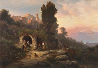 Heinrich Jaeckel - Am Brunnen in Olevano Romano.webp